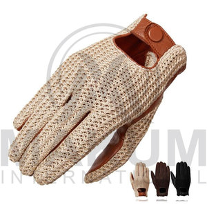 Gants de conduite unisexes en cuir de haute qualité, à doigts entiers, avec logo personnalisé pour voiture et moto - Product Image 3