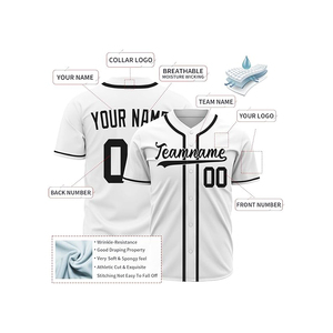 Maillot de baseball respirant de qualité supérieure, séchage rapide, vêtements de sport, couleurs et logo personnalisables, vente chaude, nouvelle arrivée, 100% polyester - Product Image 4