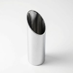 Vase à fleurs moderne minimaliste en laiton argenté poli miroir, en acier inoxydable, fait main, 28 cm, décoration de table pour la maison et l'hôtel - Product Image 4
