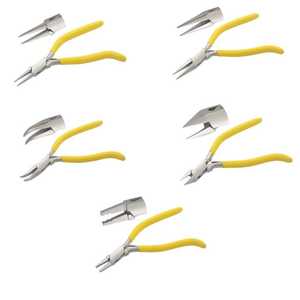 Pince à bijoux en acier inoxydable 150 mm, mâchoires lisses, poignée à ressort, prise en mousse, outils de sertissage et de coupe de fil, 5,91 pouces, ZetomedPro - Product Image 1