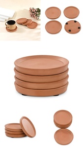 Premium Clay <b>Drink</b> <b>Coasters</b> with Beautiful Handcrafted Design for Coffee Tables Dining Tables and Office Desks with Durable - Product Image 2
