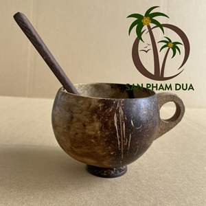 Juego de Taza y Cuchara Hechos a Mano con Cáscara de Coco |   Vajilla Ecológica Sostenible |   Suministro al por Mayor de Fábrica - Product Image 6