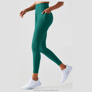 High Waist Women's Gym Pants with Pockets Wholesale Good Price Seamless Yoga Leggings for Workout - Product Image 1