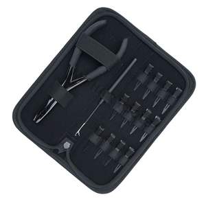 Professional Salon <b>Hair</b> Extension tools Kit with Micro Beads Crimping Plier <b>Hair</b> Loop Tool <b>hair</b> extension plier in Carry Case - Product Image 1