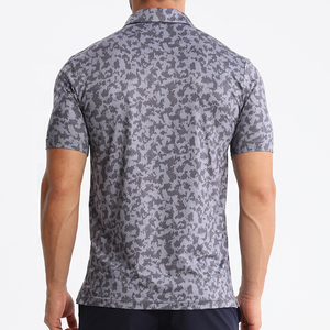 เสื้อโปโลแขนสั้นพิมพ์ลายพรางสำหรับผู้ชาย ผ้าถัก แห้งเร็ว สวมใส่สบาย ทรงปกติ - Product Image 5
