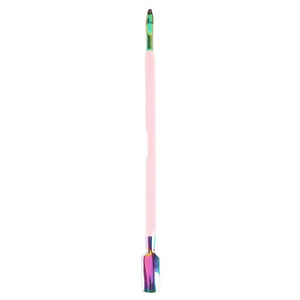 Dual-End Stainless Steel Nail Pusher <b>Set</b> <b>Pink</b> Handle Rainbow Tip Manicure <b>Tool</b> Reusable Cuticle Pusher for Nail Care - Product Image 3