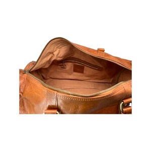 Sac de voyage en cuir de chèvre véritable fait à la main style vintage indien de haute qualité unisexe fermeture éclair plaine bagage sac vente - Product Image 4