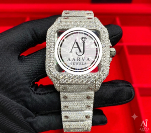 Montre mécanique de luxe Miyota, cadran carré, cristal, bracelet de 20 mm, acier inoxydable de 41 mm, bracelet en pierres précieuses, montre-bracelet unisexe, cadeau - Product Image 2