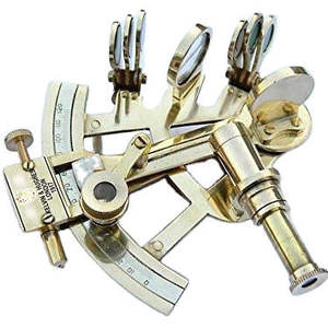 Sextant et astrolabe de style antique en laiton, instrument de navigation céleste avec boîte de rangement en bois - Product Image 3