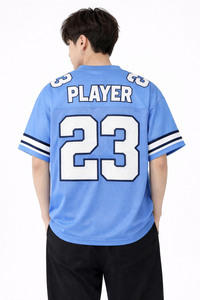 เสื้อเจอร์ซีย์อเมริกันฟุตบอลผู้ชายไซส์ใหญ่ สไตล์แฟชั่น ผ้าโพลีเอสเตอร์ตาข่าย เสื้อสตรีทแวร์กีฬา คอวี รับผลิตแบบ OEM ODM ขายส่ง - Product Image 5