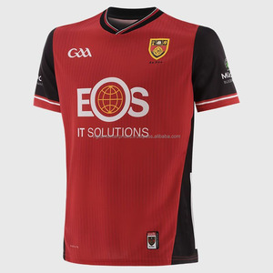 Camiseta de fútbol Premium GAA 100% poliéster alto rendimiento diseño sólido manga corta jugadores conjunto frontal servicio OEM ropa de fútbol - Product Image 1