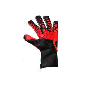 Red Black Football Goalkeeper Gloves <b>Full</b> Finger Non <b>Slip</b> Breathable PU Leather Unisex Sports Protection Hook And Loop Closure - Product Image 2