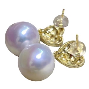 Nouvelles boucles d'oreilles en forme de cœur en perles d'eau douce blanches de 10-11 mm, bijoux en gros - Product Image 5