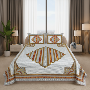 Cubrecama de Algodón de Primera Calidad, 120 Hilos, 90x108 Pulgadas, Tradicional, Suave, Duradero, Lavable, Calidad de Exportación, para Uso Doméstico y Hotelero - Product Image 1