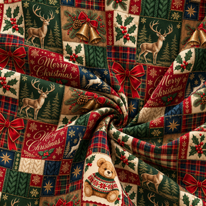 Tela de Franela de Algodón con Estampado de Renos Navideños para Coser Manualidades - Product Image 3