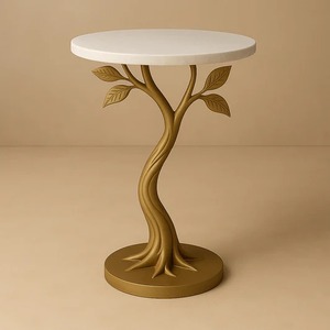 Tree Shape <b>Stand</b> Golden Art Deco Aluminum Accent Table Artistic Finish Customized Color & Size Living Room Home Decor - Product Image 1