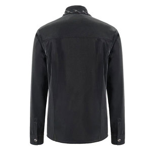 Custom Punk Style <b>Men's</b> Long Sleeve Shirt Asymmetric Metal Chain Wrapped Gothic Slim Fit Black Cotton 2026 - Product Image 4