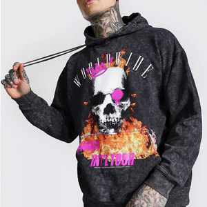 Sweat à capuche streetwear 100% coton de qualité supérieure, délavé à l'acide et au pierre, style vintage, pour fabricants OEM - Product Image 1