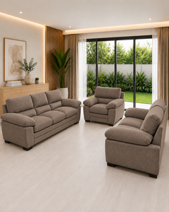 Juego de Sofás Modernos de Tela Color Taupe Chicago, Conjunto de Sillones Seccionales Tapizados para Sala de Estar, Hotel, Villa, Sofá de Fabricante - Product Image 3