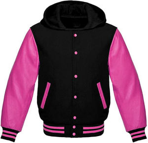 Blouson universitaire en laine pour homme avec manches en cuir véritable et broderie personnalisée - Product Image 3