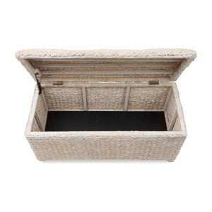Farmhouse Style Water Hyacinth <b>Storage</b> Trunk with Curved Lid <b>Storage</b> <b>Chest</b> Basket for Home made in Vietnam - Product Image 2