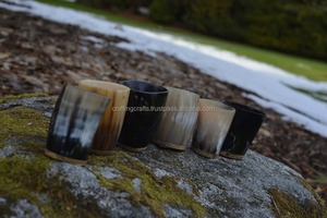 Taza Vikinga y Vaso de Chupito de Cuerno Natural, Hechos a Mano, Ecológicos, Estilo Animal, Regalo Empresarial, Taza de Cerveza, Tamaño Personalizado, Artesanía de la India - Product Image 3