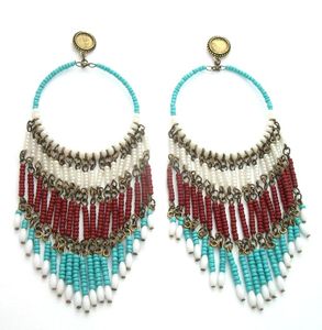 Customable design best quality seed beaded embroidery <b>handmade</b> <b>earring</b> and ear jewelry for girls from India - Product Image 3