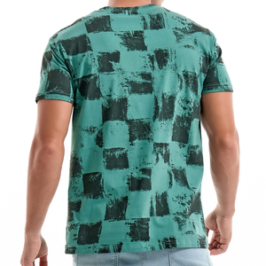 เสื้อยืดแขนสั้นผู้ชายขายดี ผ้าฝ้ายแท้คุณภาพสูง ผ้า CVC 52% คอตตอน 48% โพลีเอสเตอร์ - Product Image 4
