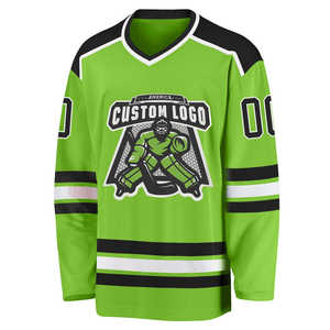Maillots de hockey sur glace personnalisés de haute qualité, imprimés, 100% polyester respirant, avec lacets, logo personnalisé - Product Image 2