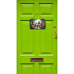 Orcs Spooky Halloween Porte Murale Imprimés Suspendus Nouveau Aluminium Métal Cuisine Barre Murale Salle De Bains Plaque Multicolore Décor À La Maison 8HX12W - Product Image 2