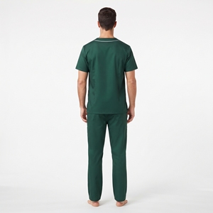 Ensemble de blouses médicales pour hommes, haut à manches courtes et pantalon, col rabattu, bordure blanche, uniforme de travail médical pour hôpital - Product Image 6