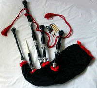 Bagpipes écossais rouges en bois pour mariages et utilisation en groupe, prix de gros, finition polie Musik De MDR-104
