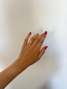 Bagues de fiançailles en or massif 14K 18K avec diamant de laboratoire en forme de poire de 1 carat, motif vague sculpturale, prix d'usine en gros - Product Image 5
