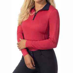 เสื้อขี่ม้าสำหรับผู้หญิง แขนยาว ยืดหยุ่นสูง เหมาะสำหรับการแข่งขันขี่ม้าระดับมืออาชีพ แบบซิป - Product Image 6