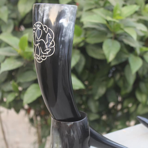 Corne à boire nordique artisanale imperméable avec bordure métallique, couleur naturelle, pour méad, cadeau d'affaires pour les fans - Product Image 4