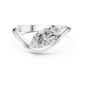 Anillo de Compromiso con Diamante Cultivado en Laboratorio de 1 Quilate, Corte Marquesa, Oro de 10k, Certificado IGI, G VS 1, Engaste de Bisel, para Uso Diario - Product Image 3