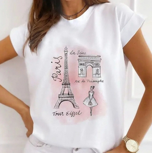 T-shirt blanc pour femmes de haute qualité personnalisé, design unique, logo simple, taille plus, coupe ample - Product Image 1