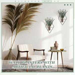 8 Pièces de Vases Suspendus en Métal Géométriques Modernes Style Bohème, Supports Intelligents pour Plantes d'Intérieur, Eucalyptus Artificiel pour Décoration Murale de Salle de Bain - Product Image 3