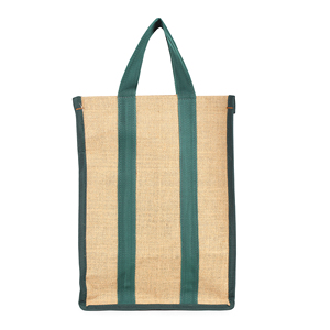 Sac en jute tissé en gros, sac fourre-tout en toile de jute rayée, sac à main robuste avec poignée rembourrée pour la vente au détail et les promotions - Product Image 4