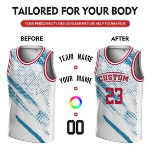 Maillots de basket-ball en polyester légers sur mesure, respirants et à séchage rapide pour l'été, uniforme d'équipe pour hommes, impression par sublimation - Product Image 4