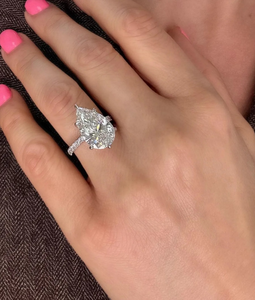 925 Sterling Silver 7.50 Carat Pear Cut Lab Grown Diamond <b>Ring</b> Gift For Anniversary & Wedding - Product Image 2
