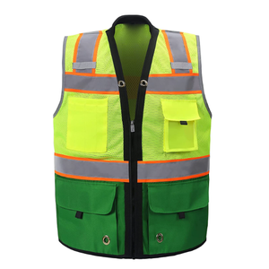 High Quality Wholesale Yellow and Green Reflector Jacket Safety <b>Vests</b> Reflective Work Wear Clothes for Men's - Product Image 4