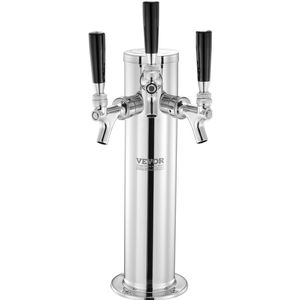Torre per Birra in Acciaio Inox a Tre Rubinetti, Dispenser Kegerator Autoassemblabile, Tubi Pre-Preparati per Erogazione Birra alla Spina - Product Image 1