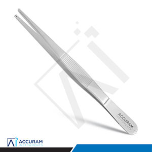Pinzas de acero inoxidable Accuram para tejidos, 1x2 dientes, para uso dental y quirúrgico, pinzas de pulgar para apósitos, instrumento médico reutilizable, CE - Product Image 1