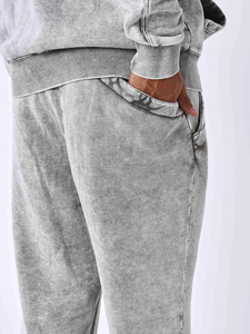 Custom Applique Patch Winter Season Use Tracksuits Acid Wash <b>Flared</b> Sweatsuit Hoodie and Sweatpants Set for <b>Men's</b> Wear - Product Image 6
