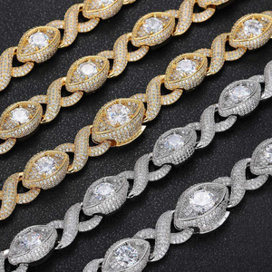 Moissanite Marquise Link Chain Iced Out <b>Necklace</b> Luxury Hip Hop Jewelry For Men Bold Statement <b>Fashion</b> <b>Necklace</b> - Product Image 6