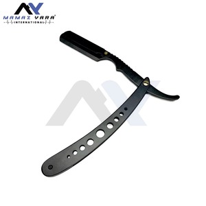 Rasoir manuel professionnel ergonomique en acier inoxydable pliable à lame droite avec verrouillage pivotant pour barbier - Product Image 6