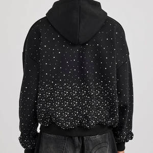 Fournisseur de sweats à capuche en strass OEM, sweat à capuche de haute qualité avec décoration en pierres de cristal, idéal pour les marques de vêtements à étiquette privée - Product Image 3