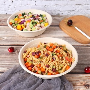 Hot Compostable Bagasse Disposable Takeaway Food Bowl <b>Lid</b> 32oz Eco Friendly 100% Biodegradable Soup Bowl Transparent Clear <b>Lid</b> - Product Image 1