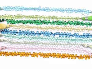 Cuentas facetadas de cuarzo mixto AAA+ de 4x6 mm, cuentas de briolette en forma de pera, cuarzo hidro natural, piedras semipreciosas para la fabricación de joyería. - Product Image 1
